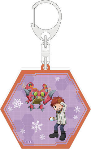 Digimon Glitter Acrylic Keychain - Koushiro Izumi & Tentomon