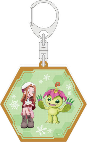 Digimon Glitter Acrylic Keychain - Mimi Tachikawa & Palmon